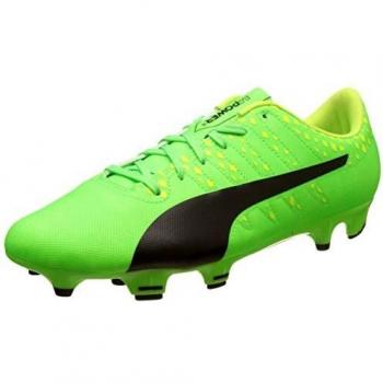 Men’s PUMA Evopower Vigor 4 FG Soccer Shoes – Green Gecko/Black/Safety Yellow (UK 8)