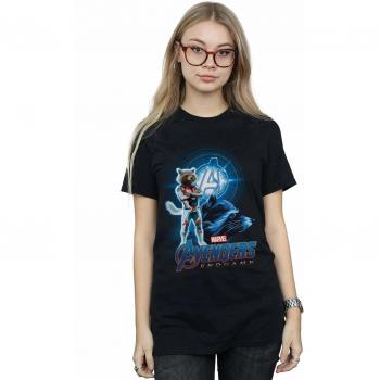 Marvel Avenger Rocket T‑Shirt – Black, Womens S, Cotton Blend