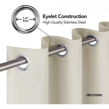 Deconovo Thermal Insulated Blackout Curtains 66 x 54 Inch Light Beige