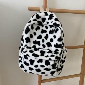 Damen‑Reiserucksack mit Plüsch-Design – 40 cm × 25 cm, Schulterhöhe 12 cm