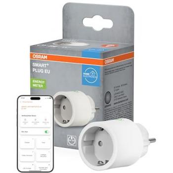 OSRAM SMART+ Funk‑Steckdose – Matter & WLAN, Verbrauchsmessung (weißer Farbton)