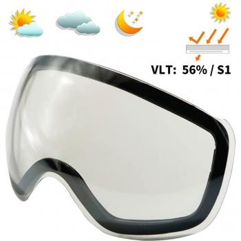 Spherical OTG Goggle for Skiing and Snowboarding, Interchangeable Strap, UV400 Protection for Men and Women