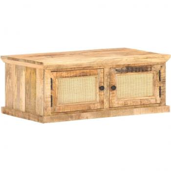 Mesa de Centro VidaXL Mangueira e Palhinha 90x50x35