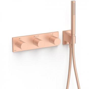 Unterputz-B-System 3‑Wege Thermostat – Tres Rotgold 24K