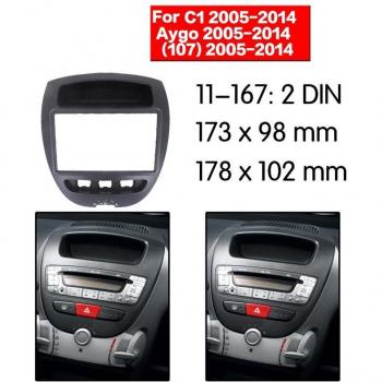 Montura de Audio 2Din para Coches Peugeot 107, Citroen C1 y Toyota Aygo