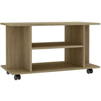 VidaXL Mobile TV Stand Sonoma Oak 80x40x45 cm Engineered Wood