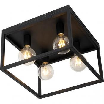 Plafoniera nera 40 cm 4 luci CAGE