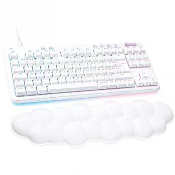 G713 Logitech – Clavier de Jeu avec Câble et Éclairage RVB LIGHTSYNC, Switchs GX Brown, Support de Paume, Compatibilité PC/Mac, Blanc