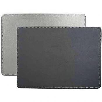 Creative Tops Silver Placemats, Rectangular, 29 x 21.5 cm, Set of 4 Faux Leather Table Mats