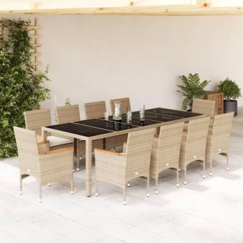 Conjunto de Jantar para Área Externa 11 Peças com Almofadas