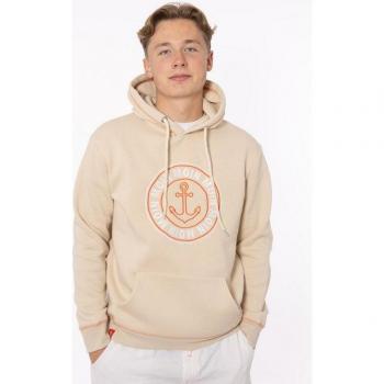 Männer Hooded Sweat „Anker & Moin“ – XL, hellbeige, 50/50 Baumwolle-Polyester