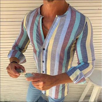 Korean Modis Men's Casual Stripe Blouse