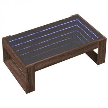 Mesa Centro com Iluminação LED 90x53x30 cm Carvalho