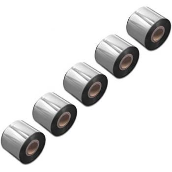 Vhbw 5x Thermal Transfer Ribbon for Micra Series Printers, 50 mm x 300 m, Wax Resin, Black