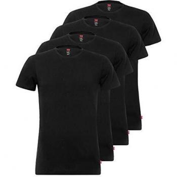 Levi's Herren Stretch Cotton T-Shirts 4er Pack Schwarz