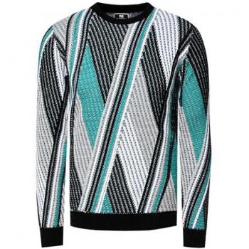 RUSTY NEAL Herren Pullover – mehrfarbiges Colorblock‑Design, Größe S