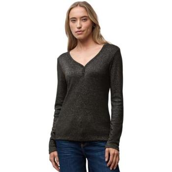 STREET ONE Damen Langarmshirt im Glitzerdesign