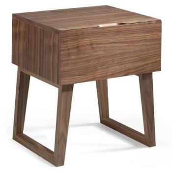 Table de chevet en noyer avec 1 tiroir