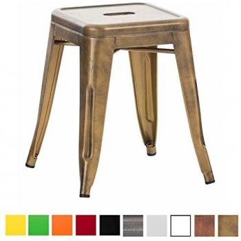 CLP Metallsitzhocker Armin – 46 cm, stapelbar, Pflegeleicht, Gold