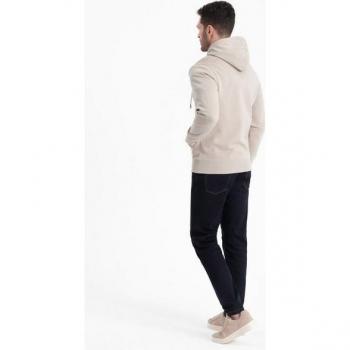 Ombre BASIC Herren Sweatshirt mit Kapuze – Beige