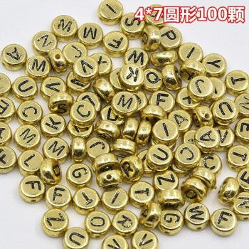 DIY 4*7mm Round Alphabet Beads
