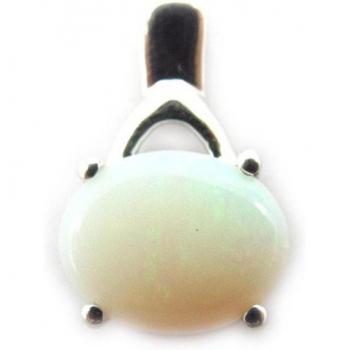 Handcrafted Opal Goddess Pendant – 17x11 mm Rhodized Silver, Les Trésors De Lily