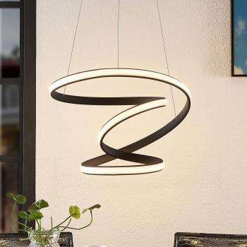 Lucande Sakina LED Suspension Light Sand Black Ø 48cm