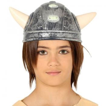 Casco vikingo juvenil con cuernos pequeñitos