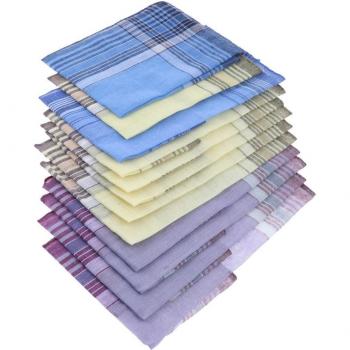 12-Pack Cotton Handkerchiefs for Men and Women