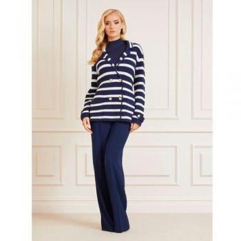 Cardigan a Righe in Misto Lana Marciano