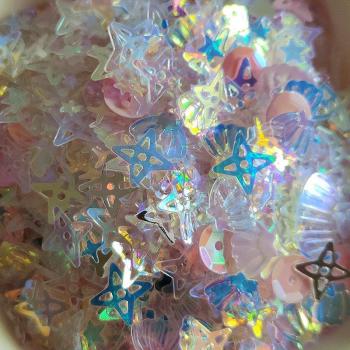 Mélange de paillettes, coquille de cygne, cœur d'étoile, flocons de neige, bricolage, 10-20 g/sac