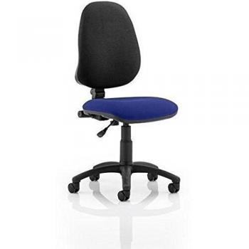 Dynamic Permanent Contact Backrest Task Operator Chair Without Arms Eclipse I Black Back, Stevia Blue Seat High Back