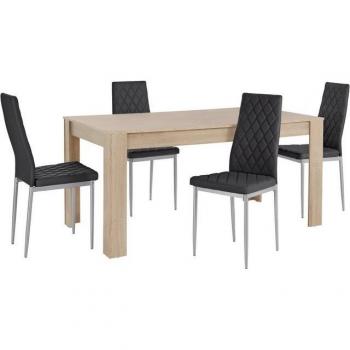 Essgruppe Lynn160/Brooke von INOSIGN – 5‑teiliges Set (Tisch + 4 Stühle), B:160 cm