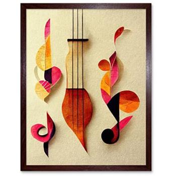 Copper Lyra Music Wall Art (Abstract, 12x16)