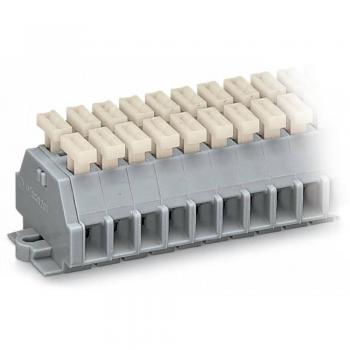 Wago 12‑Way 24A DIN Rail Mount Push‑In Terminal Strip (Grey, 28‑14AWG, 2.5 mm²)
