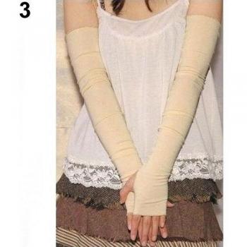 Protection solaire UV gants longs sans doigts en coton – 7 couleurs