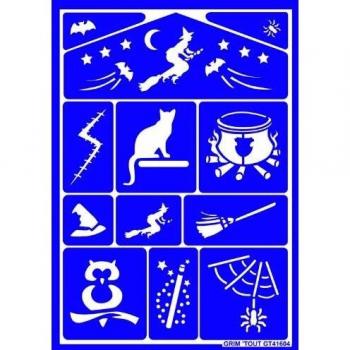 Magische Makeup-Set – 12 Waschbare Hexenschablonen