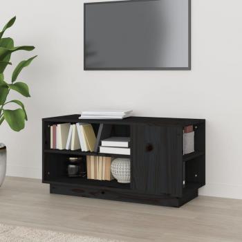 VidaXL TV-Schrank 80x35x40,5 cm Massivholz Schwarz