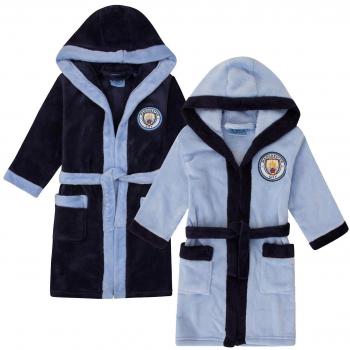 Manchester City 13-14 Year Old Navy Kids’ Hooded Fleece Robe