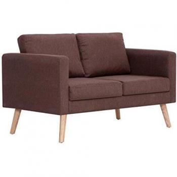 Maroon Textile Duo Sofa