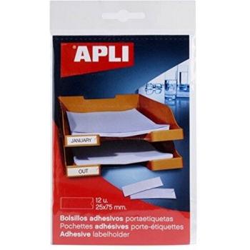 Bolsillos autoadhesivos Apli 25x75mm