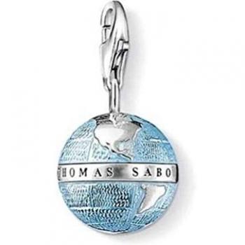 Thomas Sabo Damen Charm-Anhänger Weltkugel 925 Sterling Silber 0754-007-1