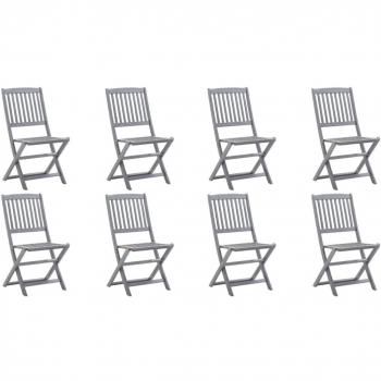 VidaXL Set of 8 Folding Outdoor Chairs Acacia Wood
