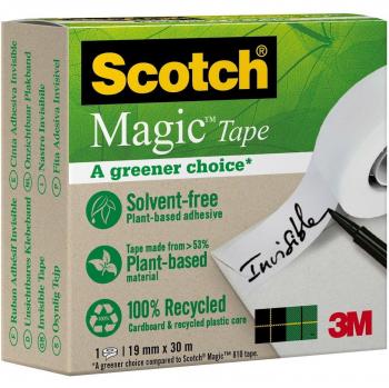 Ruban Scotch Magic 100% Recyclé, 19 mm × 30 m – Boîte Unique