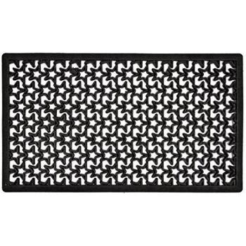 Zerbino stellato nero con bordo cm 40x70