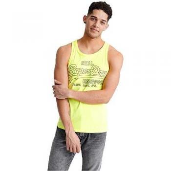 Superdry VL Outline Pop Tank Top, Amarillo (Neon Yellow 24k), S para Hombre