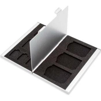 Custodia Metalica Argentea per Schede SD & MicroSD