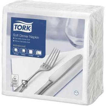 Tork 3-lagige weiße Papierserviette 39x39 cm