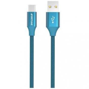 Câble de Charge USB-A à USB-C Bleu Lime Tressé 2m