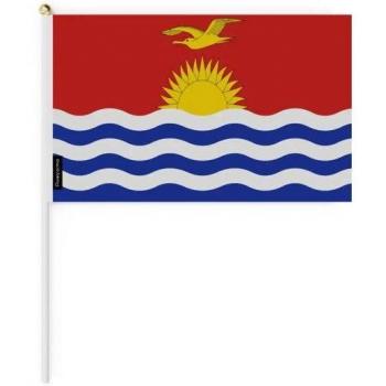 Bandera pequeña de Kiribati – 14 × 21 cm – Lote de 50 – Material poliéster ligero
